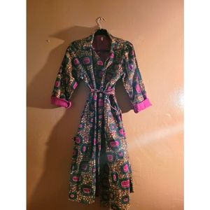 African Print Trench/Dress Coat